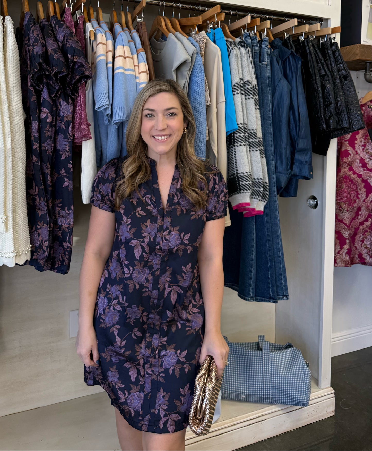 Floral Jacquard Dress