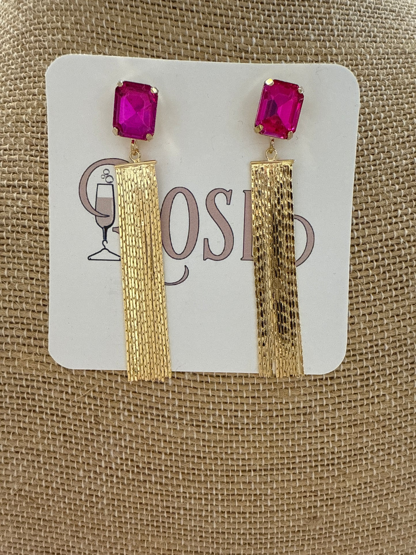 Hot pink earring