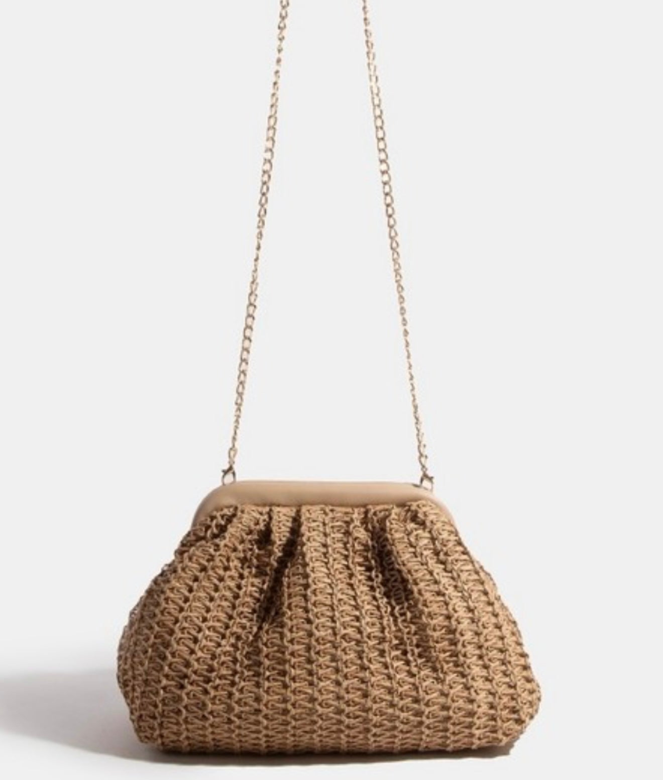 Khaki Straw Bag