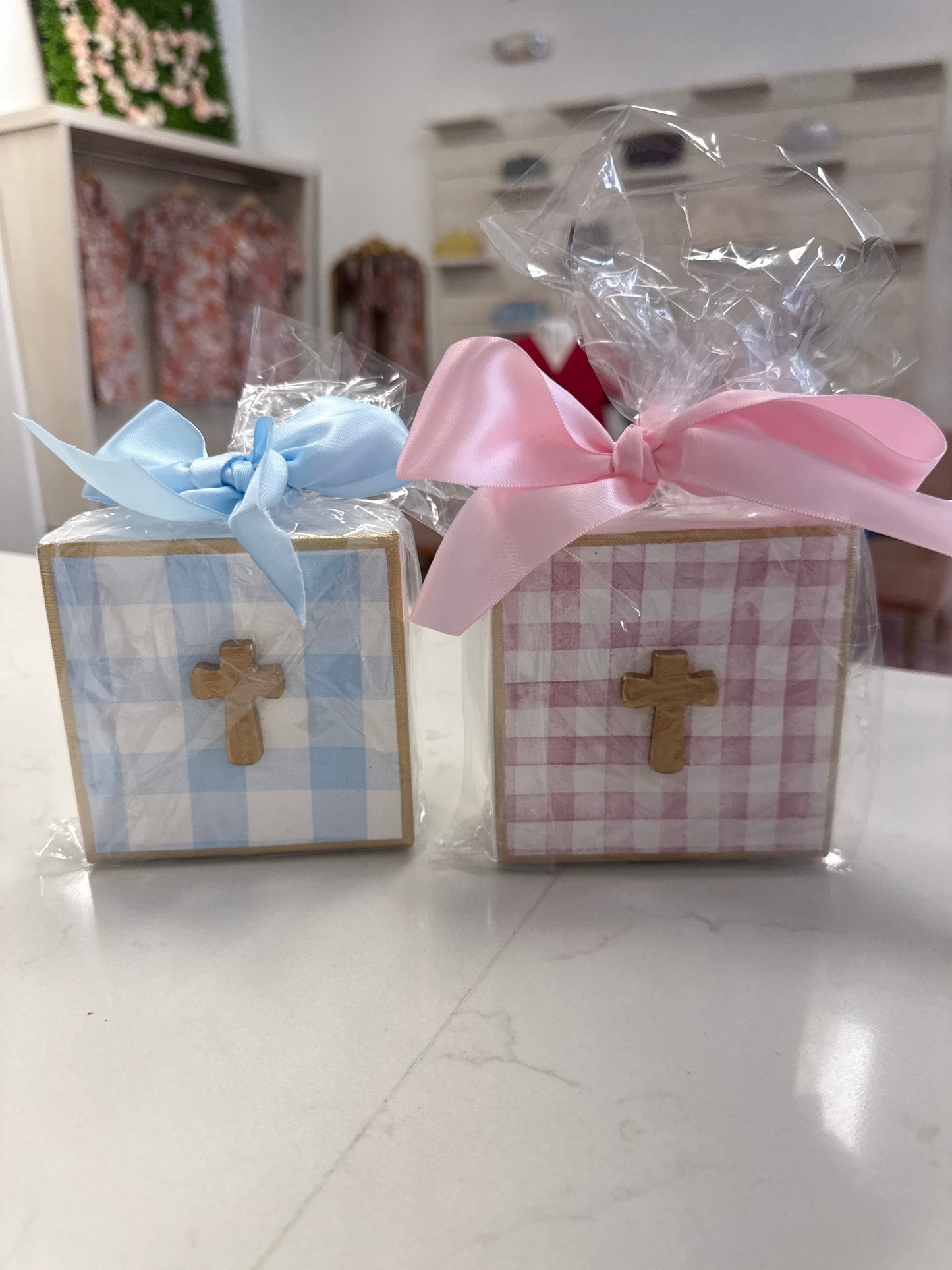 Gingham Cross Canvas