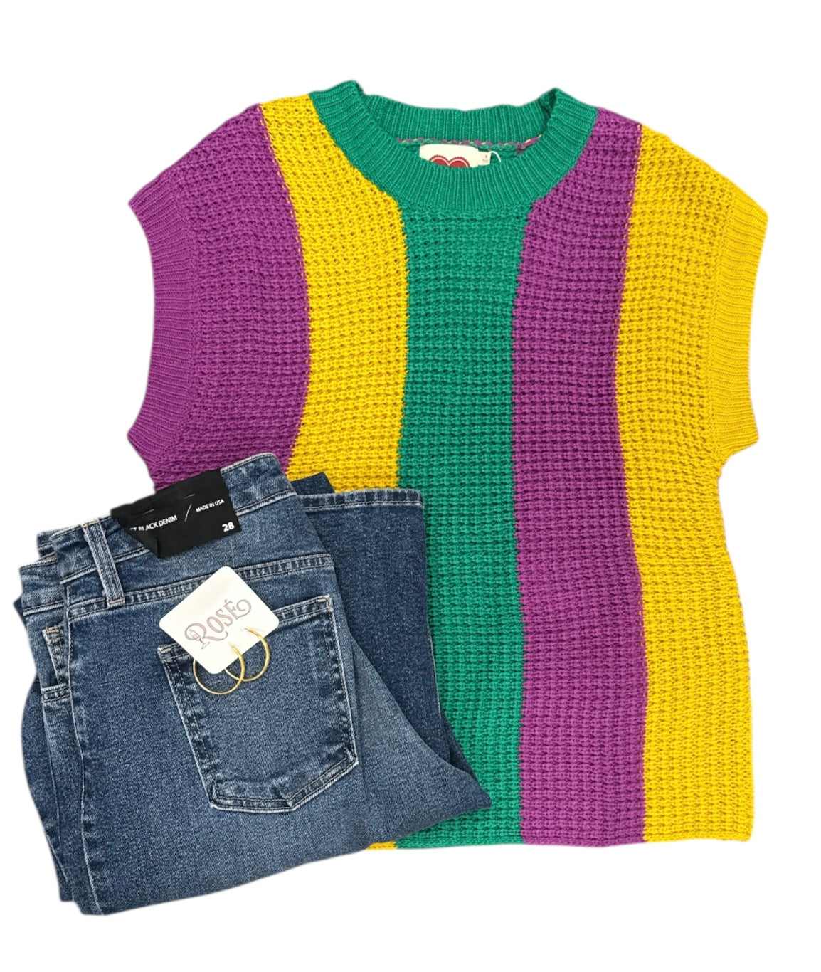 Mardi Gras Stripe Sweater