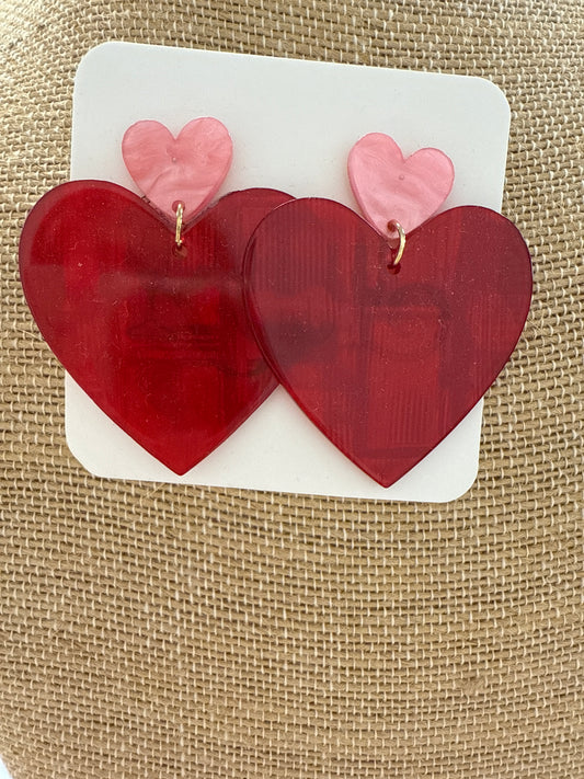 Acrylic heart earrings