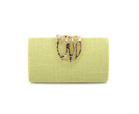 Lime Straw Clutch