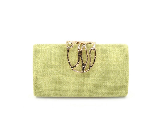 Lime Straw Clutch