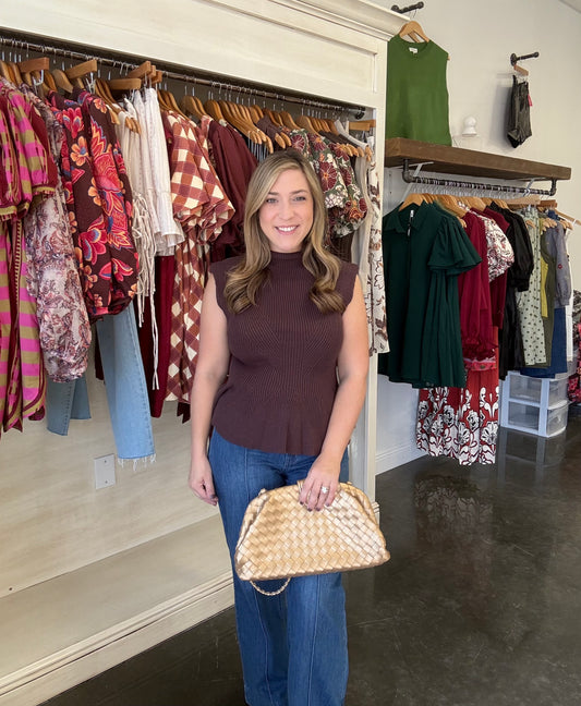 Chocolate Peplum Sweater