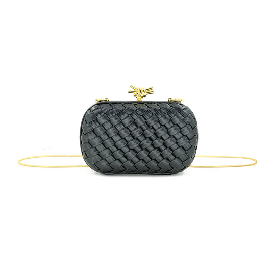Black Woven Evening Bag