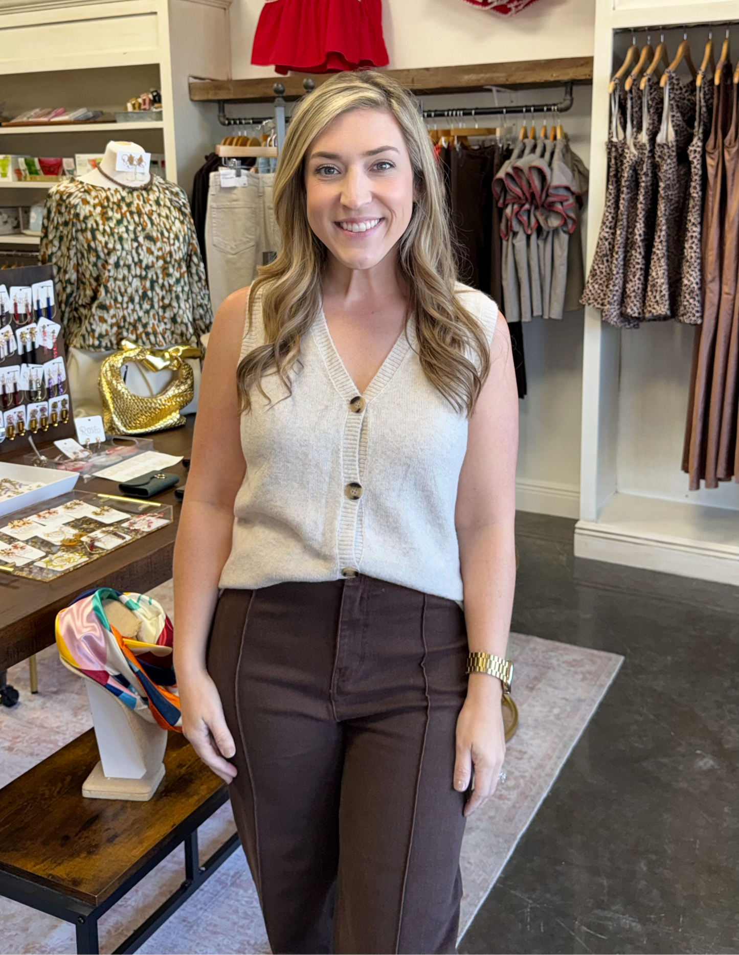 Taupe Sleeveless sweater