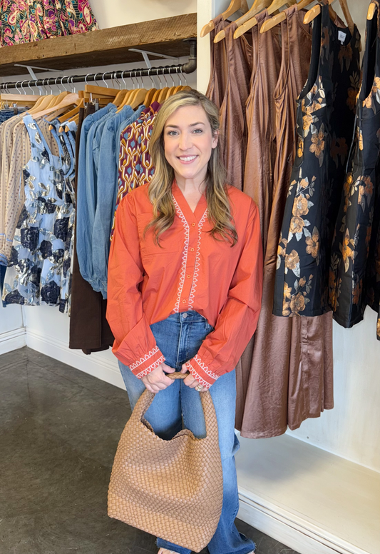 Embroidered Button Up