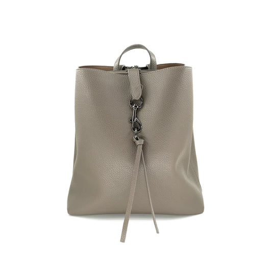 Taupe Leather Bucket Bag