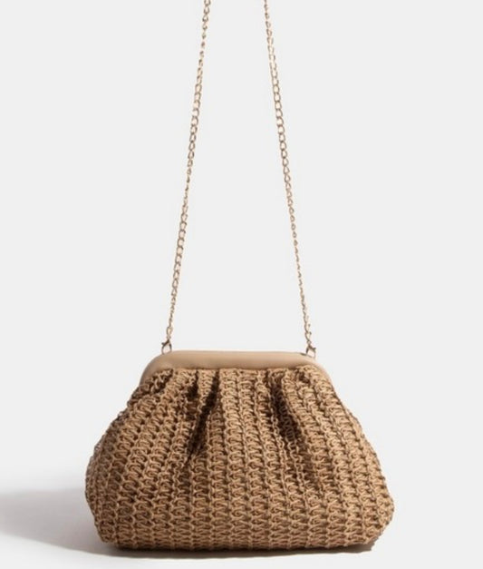 Khaki Straw Bag