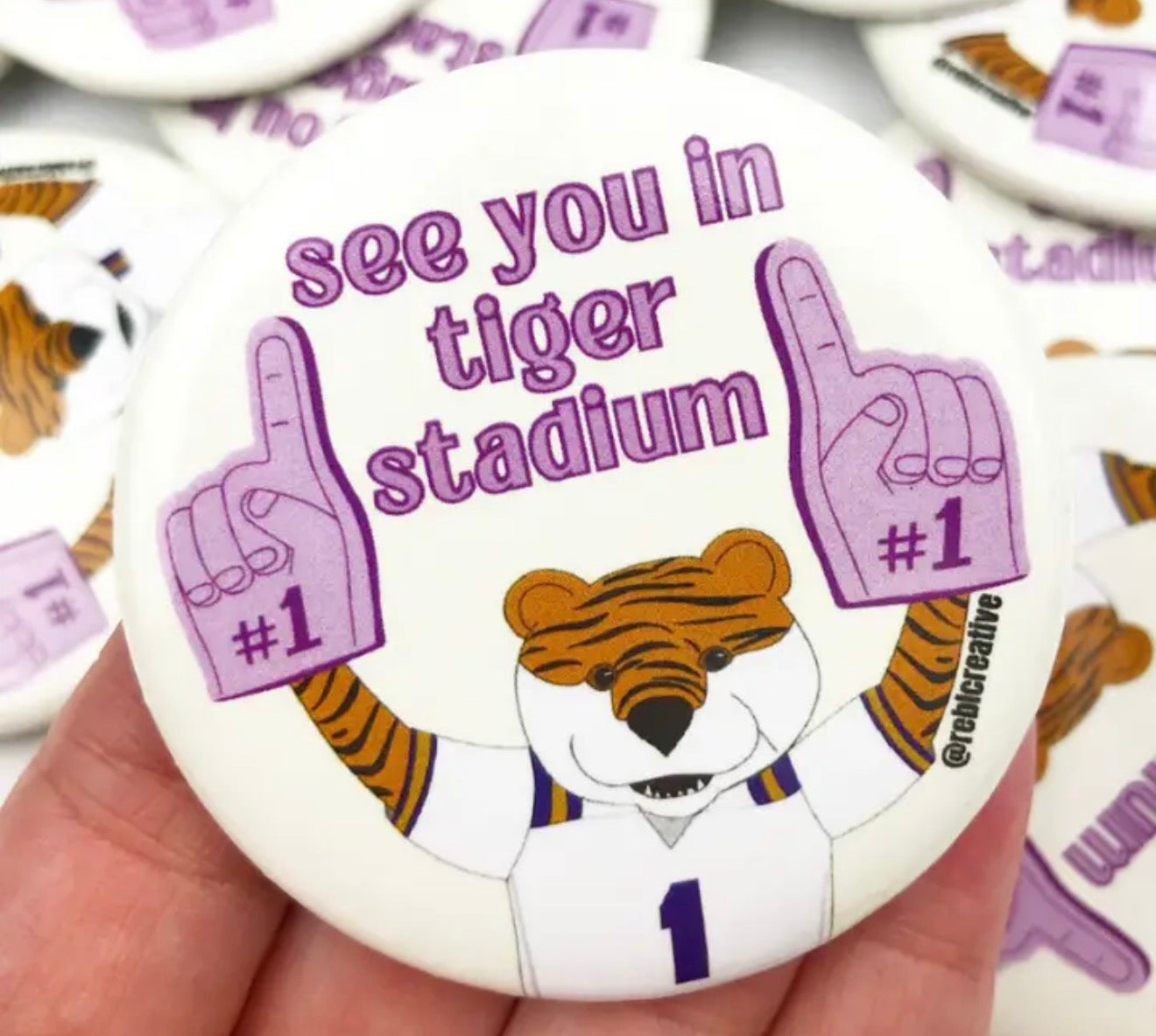 See you in tiger stadium button