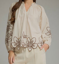 Ecru Embroidered Blouse