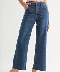 Slim Wide Leg Dark Denim