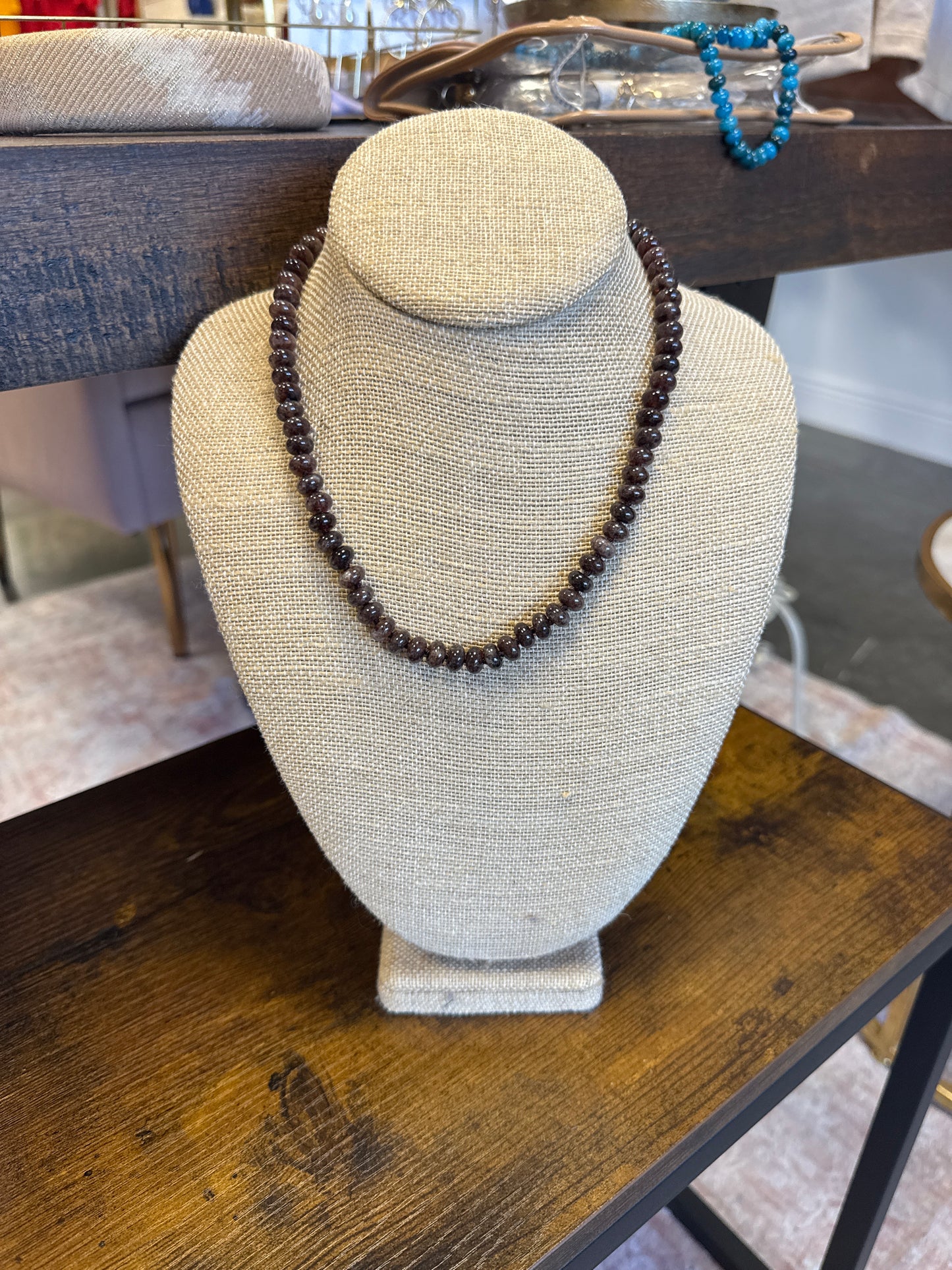 Brown beaded necklace