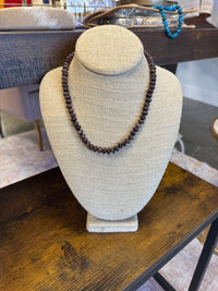 Brown beaded necklace