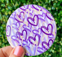 Purple & Gold Heart Button