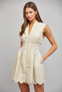 Faux Leather Zip Dress