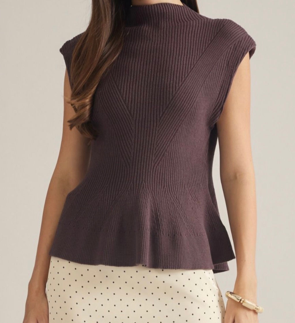 Chocolate Peplum Sweater