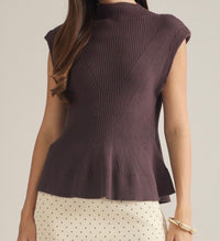 Chocolate Peplum Sweater
