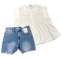 Cream Smocking Top