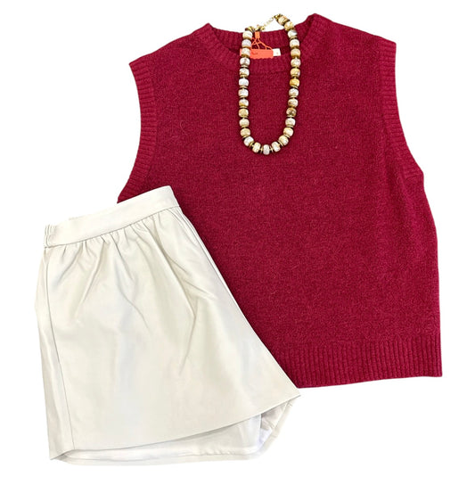 Burgundy sleeveless sweater