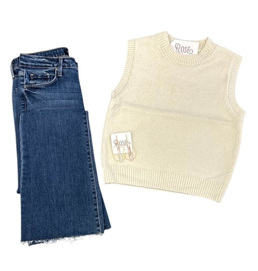 Cream sleeveless sweater