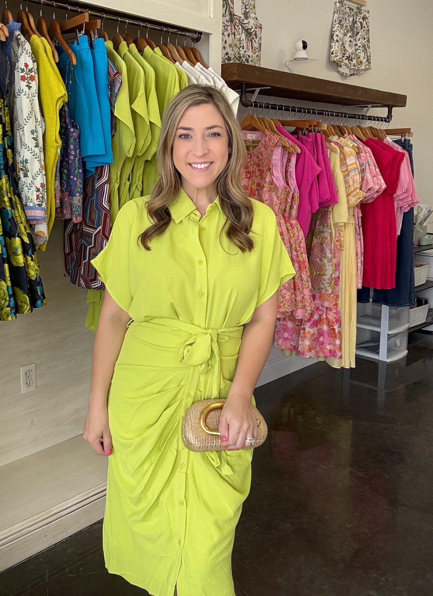 Chartreuse Tie Dress