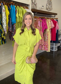Chartreuse Tie Dress