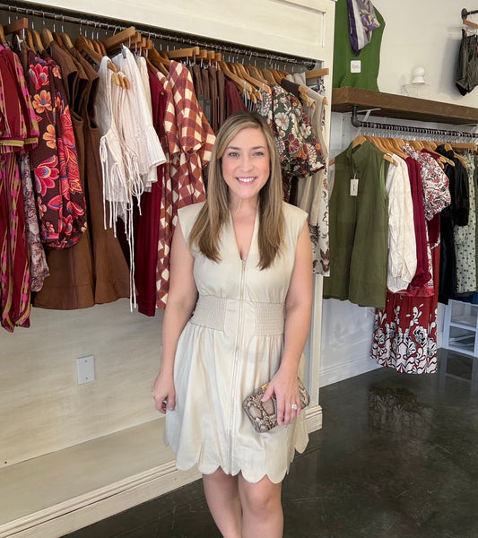 Faux Leather Zip Dress