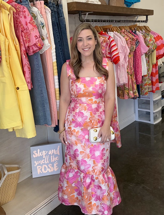 Floral Jacquard Dress