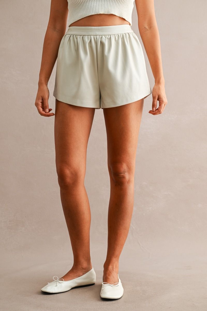 White Leather Short